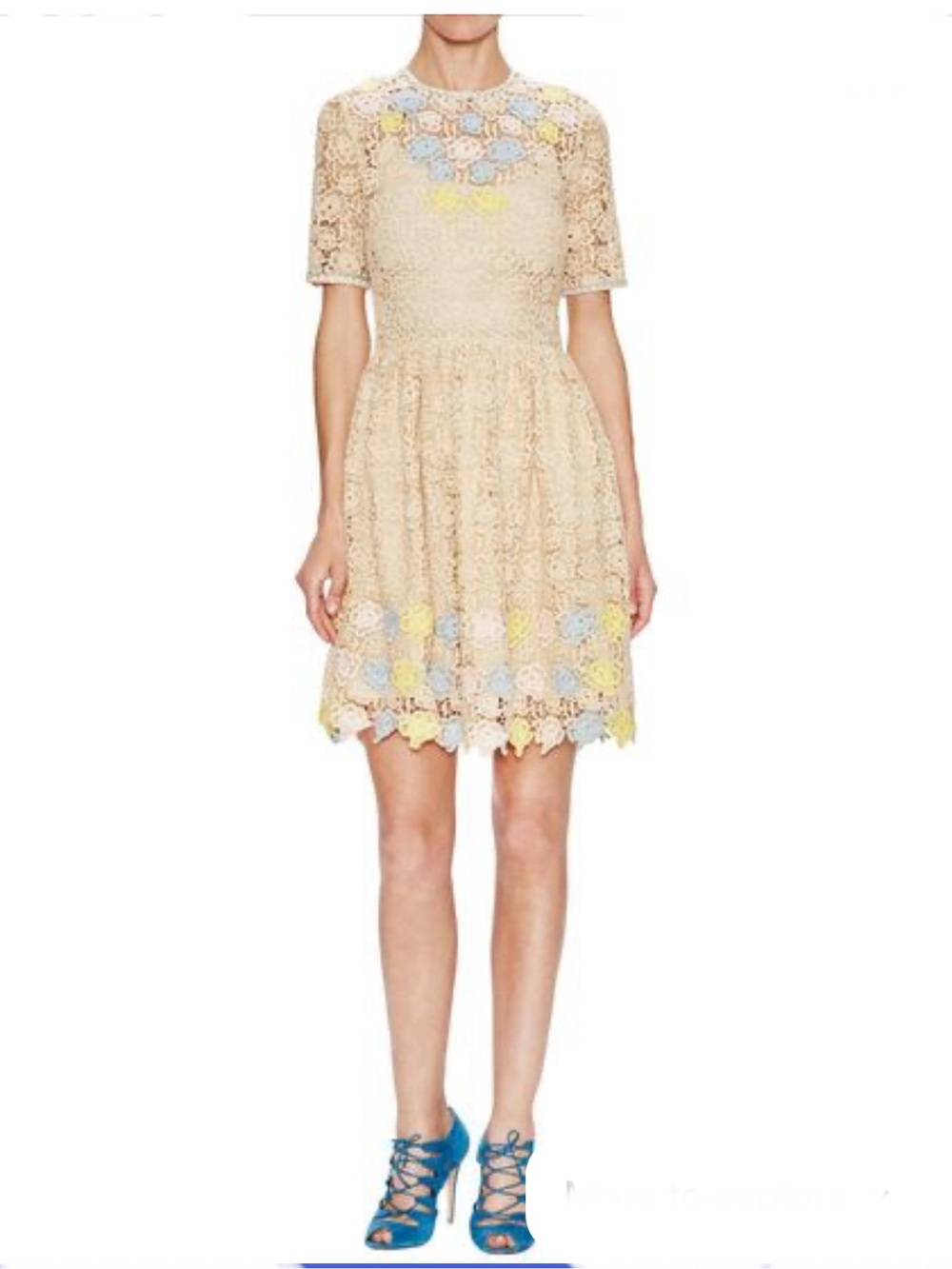 Anthropologie Manoush Robe of Roses crotchet floral cocktail dress